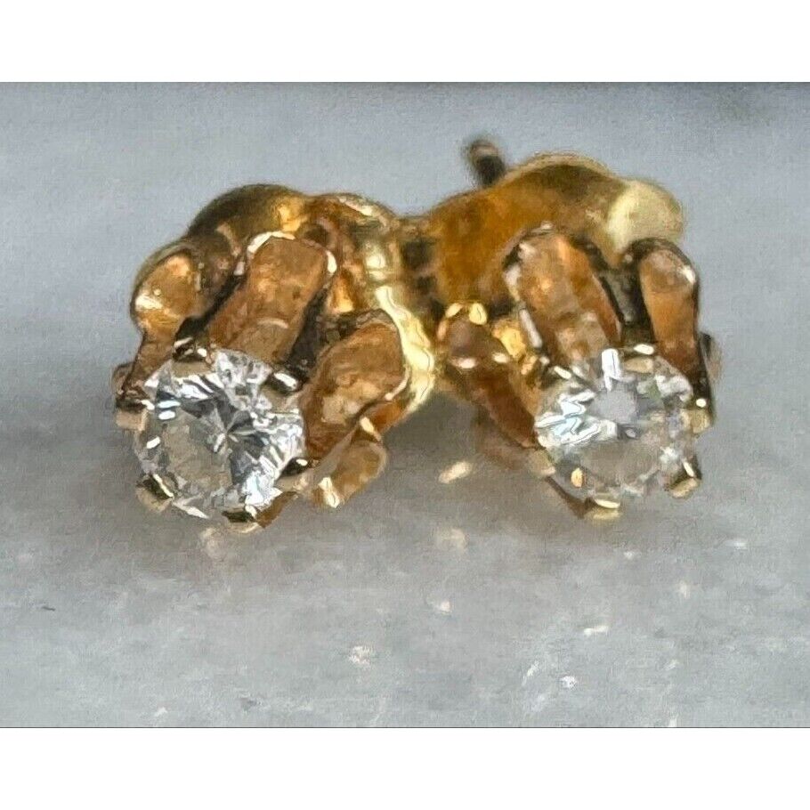 YELLOW GOLD DIAMOND STUD EARRINGS SKY