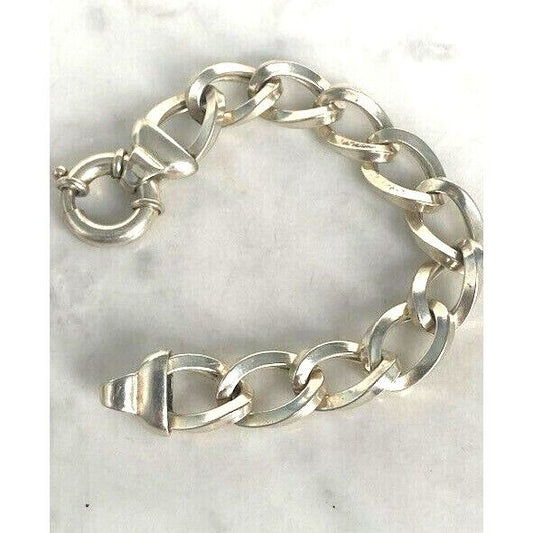 ITALIAN 925 STERLING SILVER TWISTED OVAL LINKS BRACELET SKY