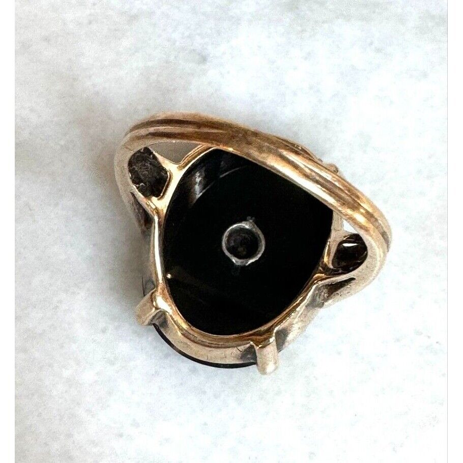 YELLOW GOLD  ONYX AND DIAMOND RING SIZE 6 SKY