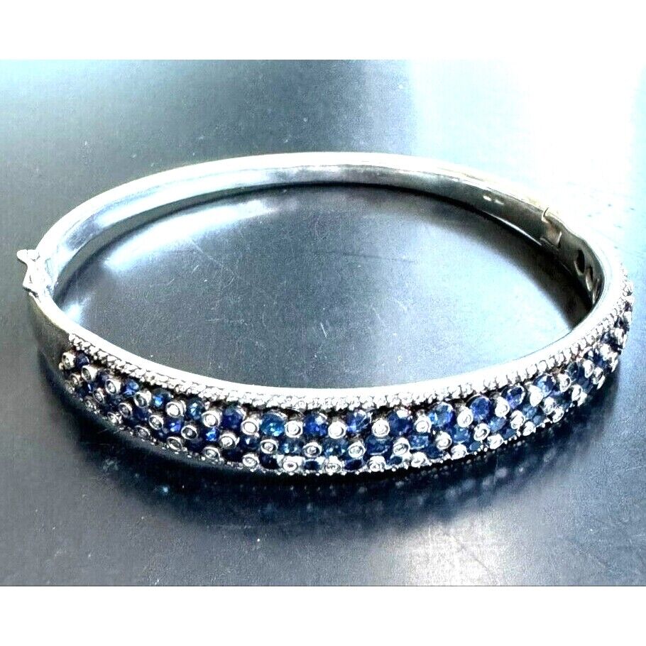 925 STERLING SILVER 3 CARAT DIAMOND AND TOPAZ BRACELET SKY