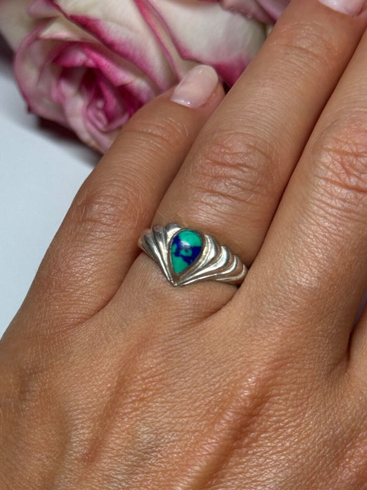 925 STERLING SILVER TURQUOISE RING SIZE 5.5