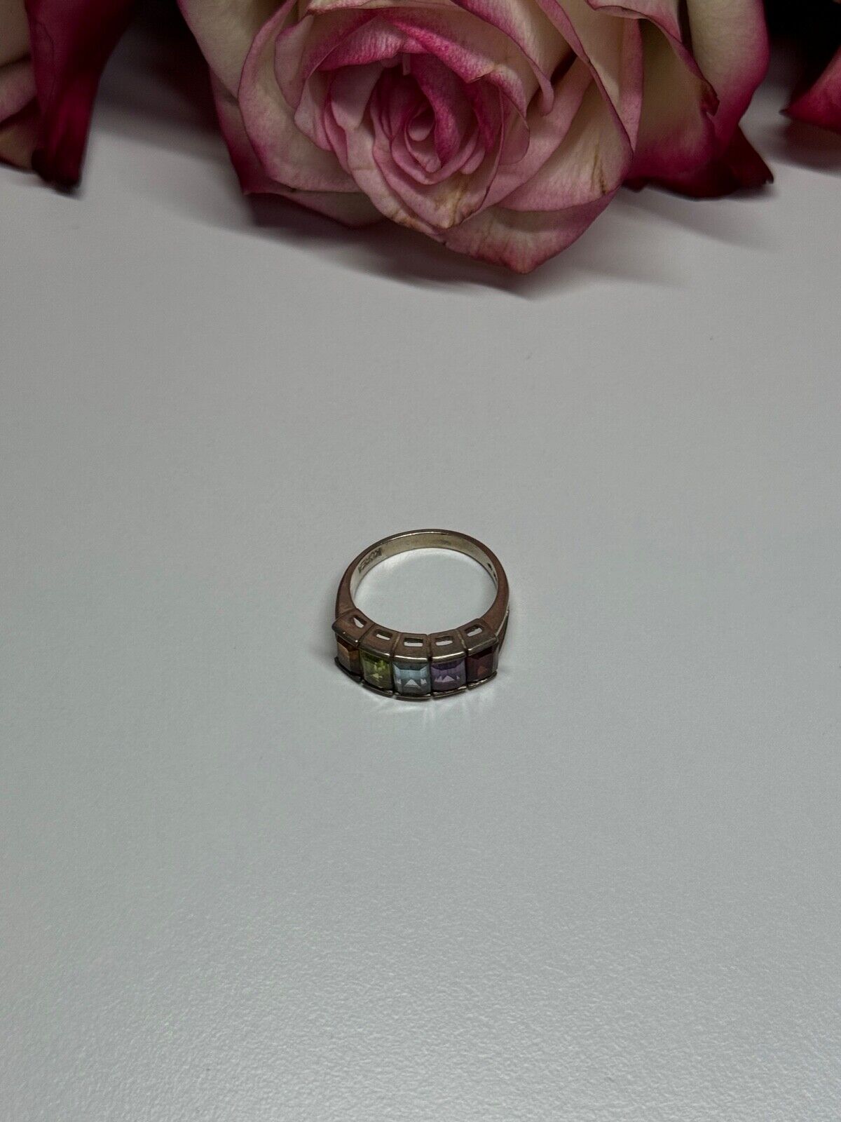 925 STERLING SILVER TOURMALINE RING SIZE 5.5