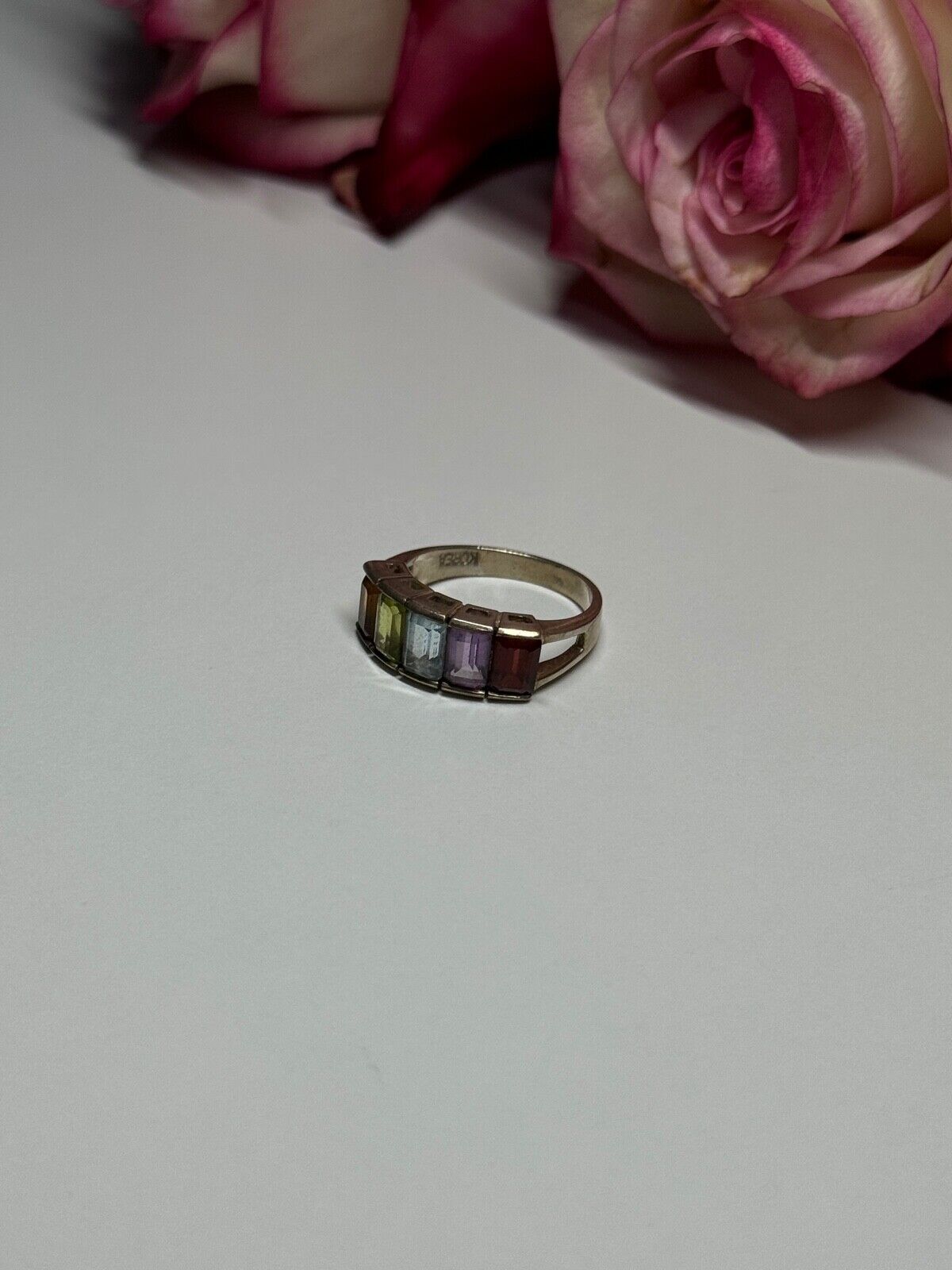 925 STERLING SILVER TOURMALINE RING SIZE 5.5