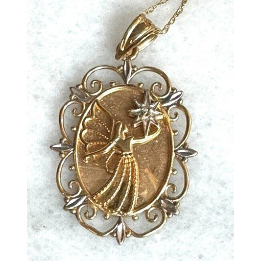 YELLOW GOLD MY GUARDIAN ANGEL I WILL ALWAYS BE AT YOUR SITE NECKLACE SKY