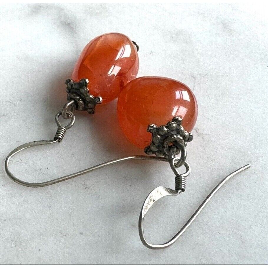 925 STERLING SILVER AGATE EARRINGS SKY