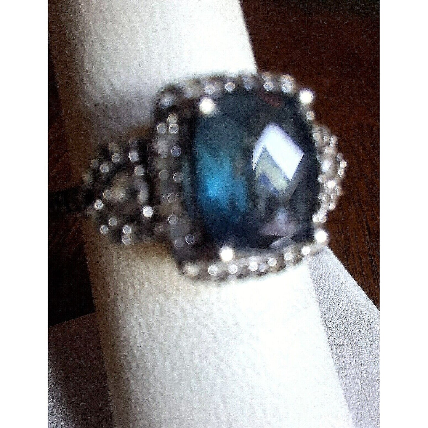 925 STERLING SILVER IOLITE AND GOSHENITE RING SIZE 6.75 SKY