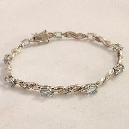 STERLING SILVER 4 CT TOPAZ BRACELET SKY