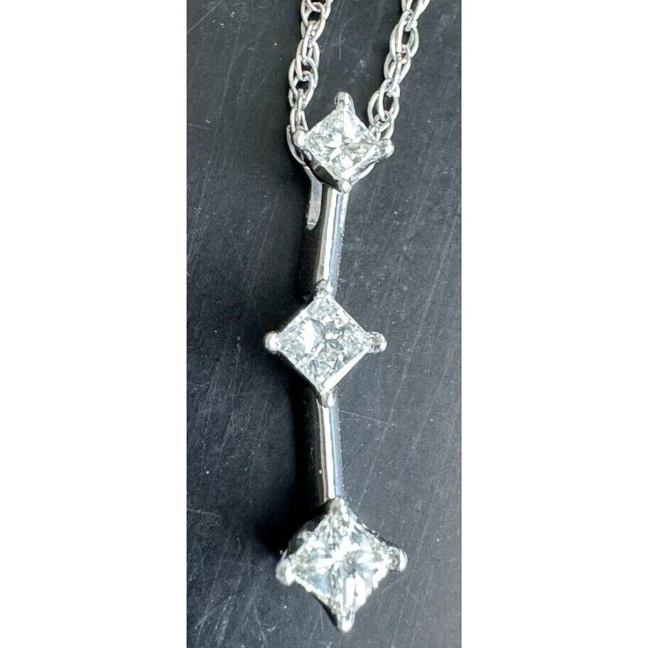 14K WHITE GOLD 0.25 CARAT DIAMOND ''YESTERDAY TODAY ALWAYS'' PENDANT SKY