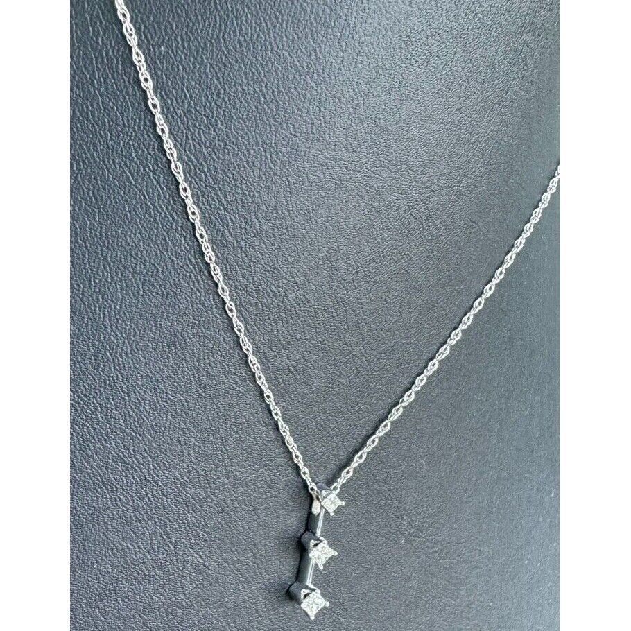 14K WHITE GOLD 0.25 CARAT DIAMOND ''YESTERDAY TODAY ALWAYS'' PENDANT SKY