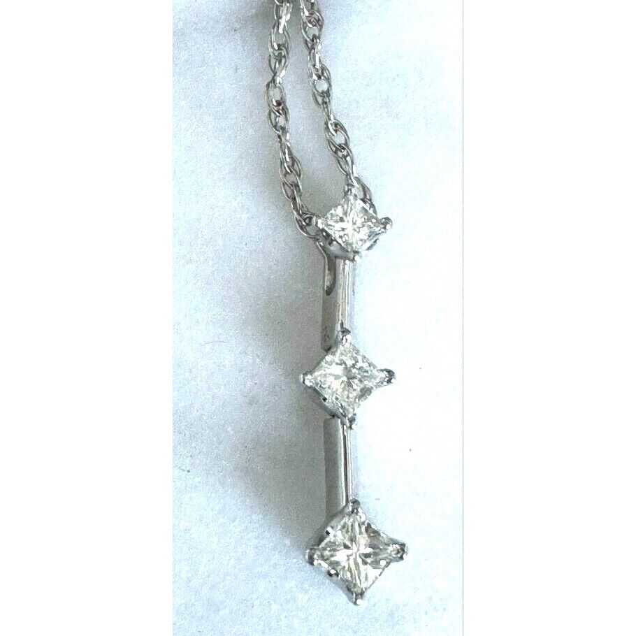 14K WHITE GOLD 0.25 CARAT DIAMOND ''YESTERDAY TODAY ALWAYS'' PENDANT SKY