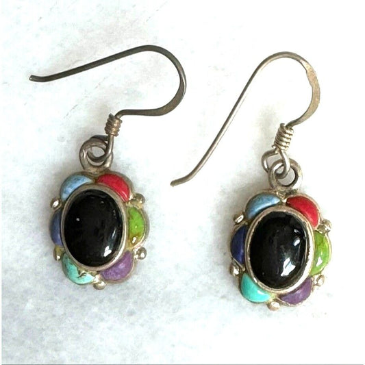 925 STERLING SILVER MULTI GEMSTONE EARRINGS SKY