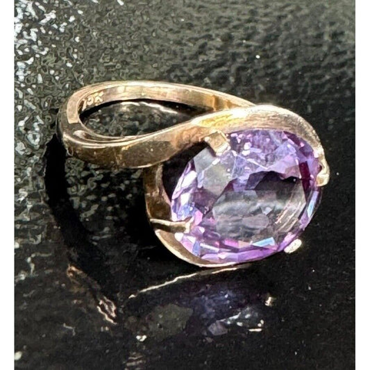 YELLOW GOLD AND PURPLE SAPPHIRE RING SIZE 4.25 SKY