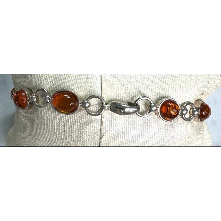 925 STERLING SILVER AND AMBER BRACELET SKY