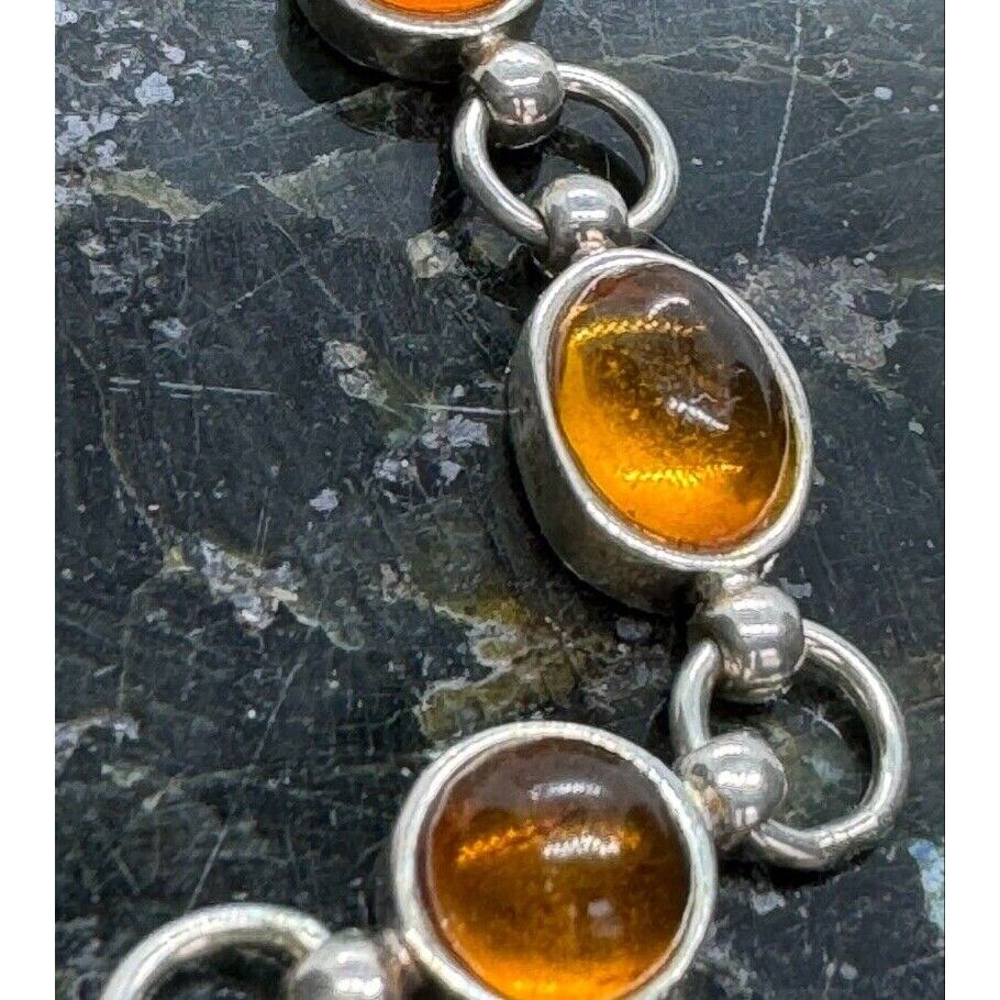 925 STERLING SILVER AND AMBER BRACELET SKY