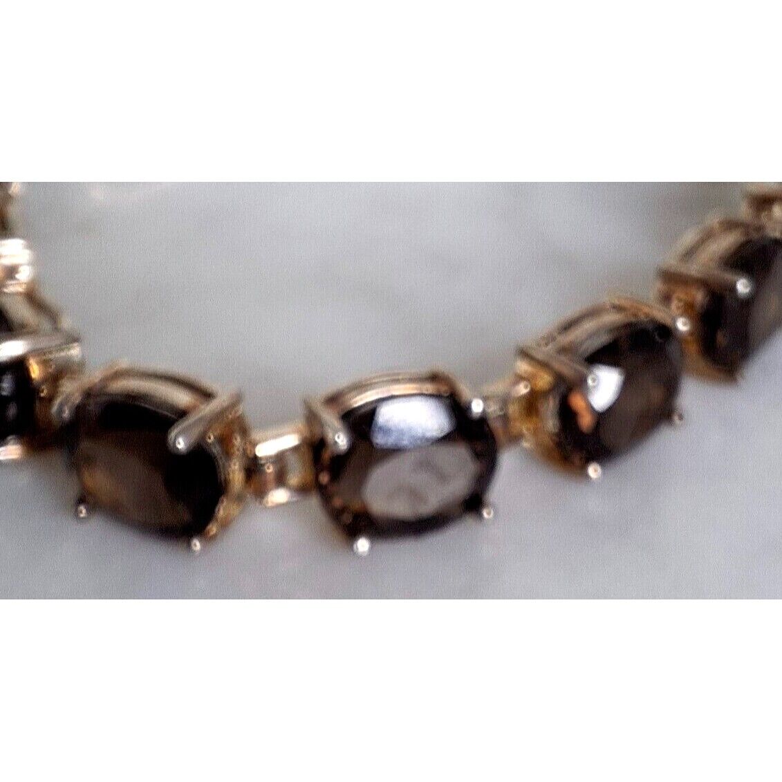 925 STERLING  SILVER  AND SMOKY QUARTZ BRACELET SKY