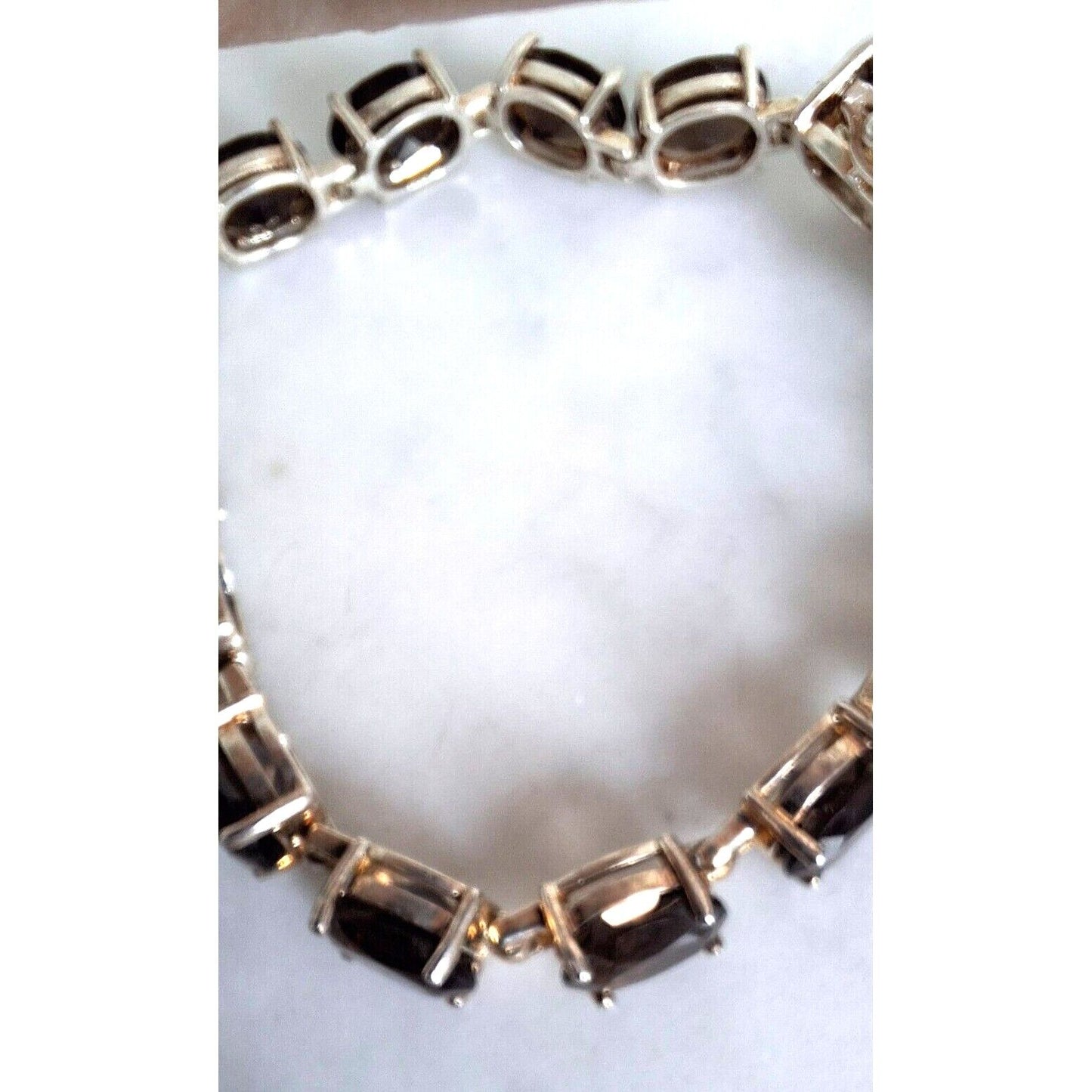 925 STERLING  SILVER  AND SMOKY QUARTZ BRACELET SKY