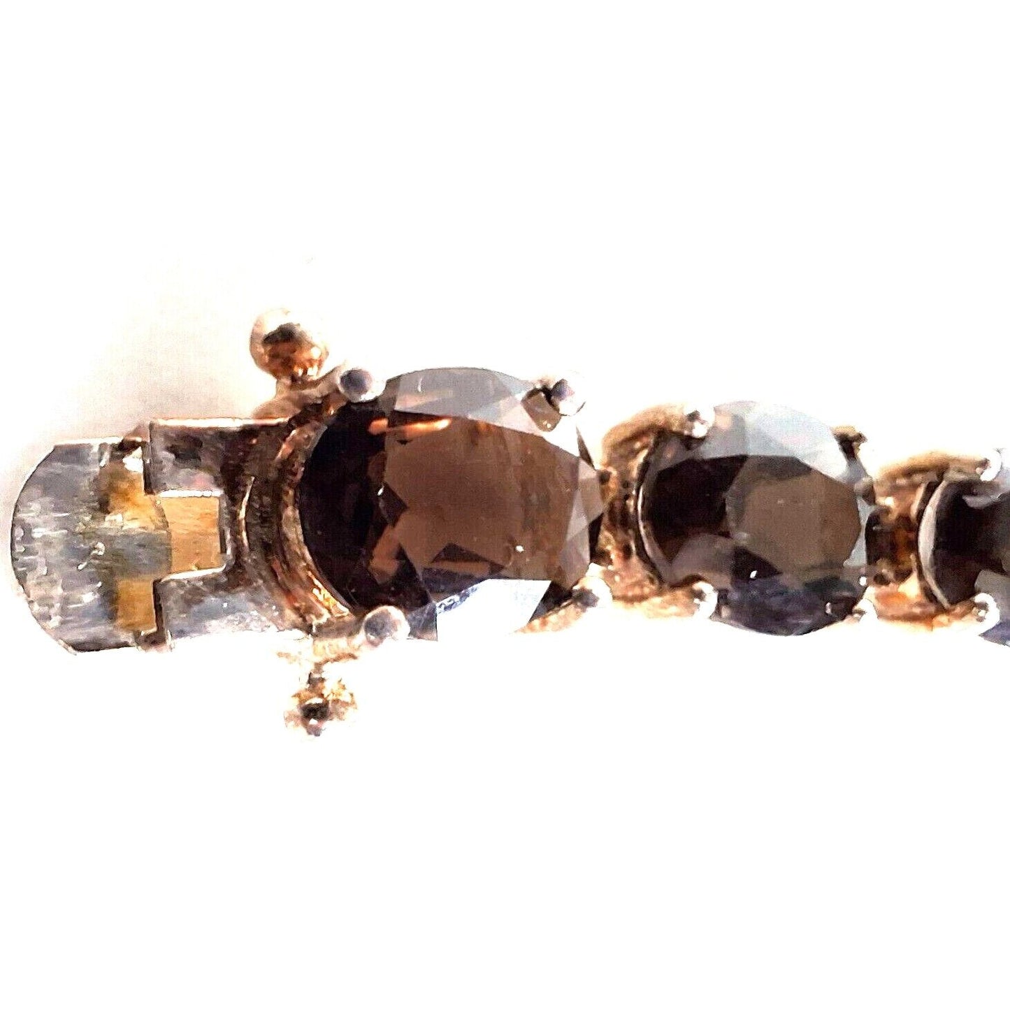 925 STERLING  SILVER  AND SMOKY QUARTZ BRACELET SKY