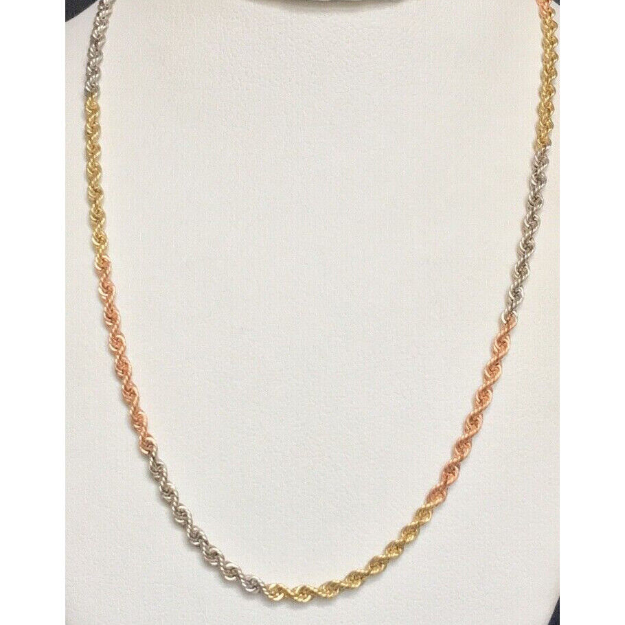 14k MULTI-TONE  GOLD  NECK CHAIN NECKLACE SKY