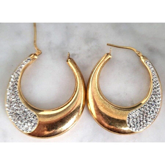 DISCO STYLE "JORDAN MOM" 925 STERLING SILVER VERMEIL EARRINGS SKY