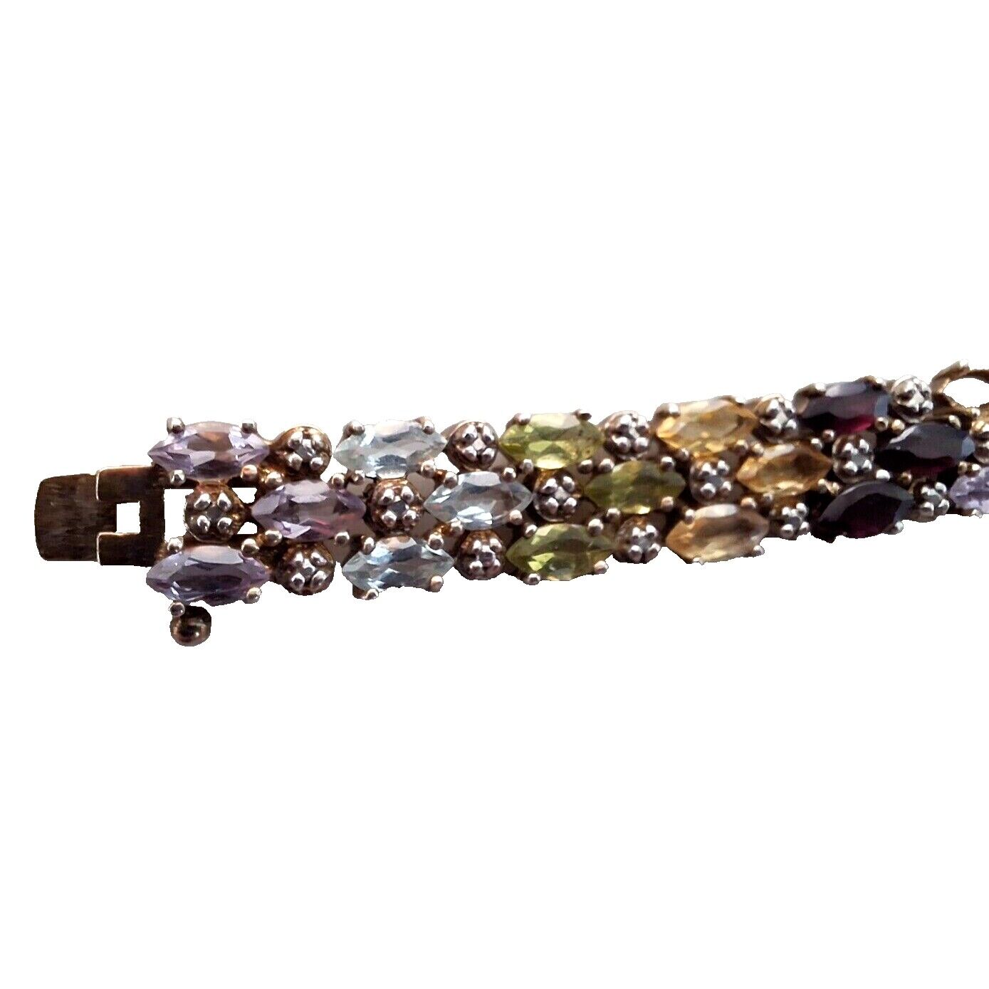 COLORFUL 925 STERLING SILVER MULTIGEMSTONE BRACELET SKY