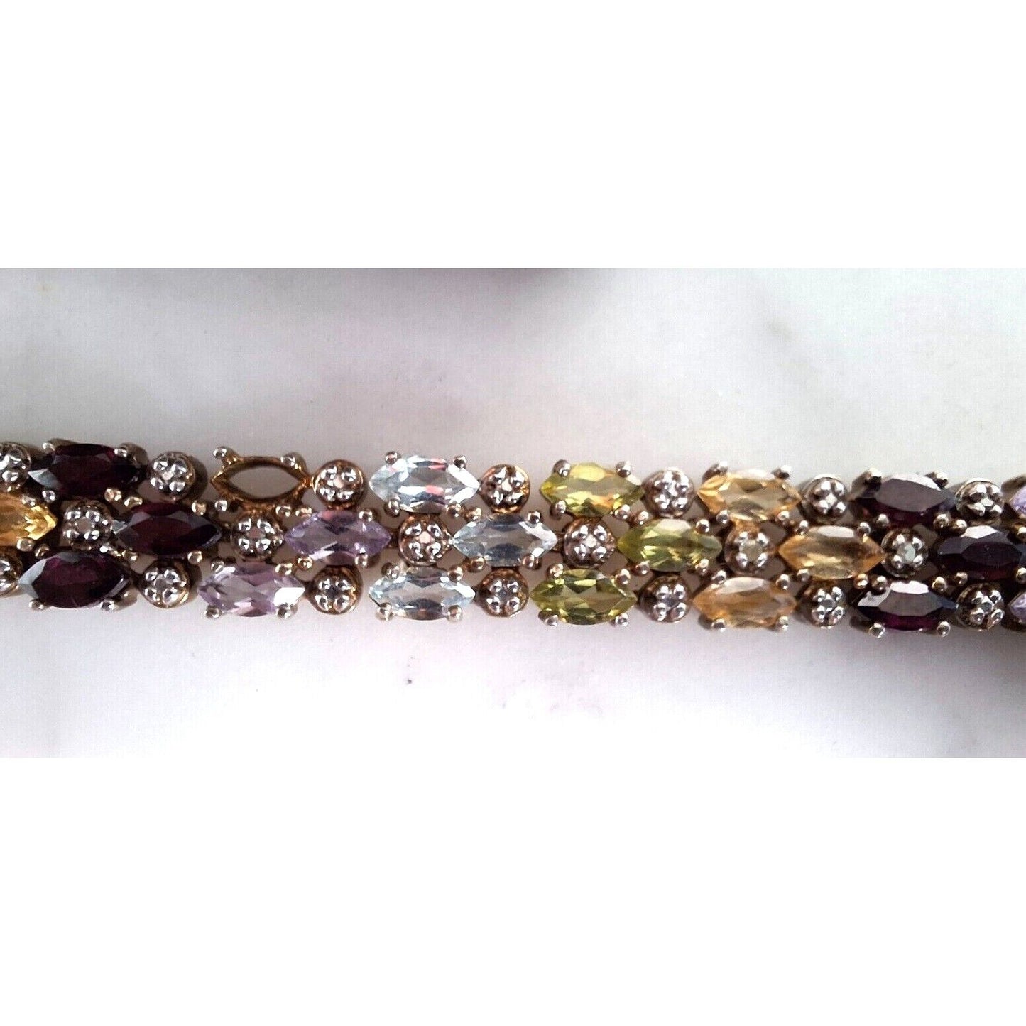 COLORFUL 925 STERLING SILVER MULTIGEMSTONE BRACELET SKY