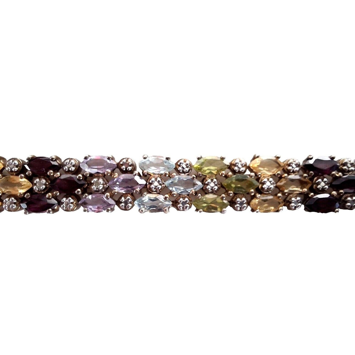 COLORFUL 925 STERLING SILVER MULTIGEMSTONE BRACELET SKY