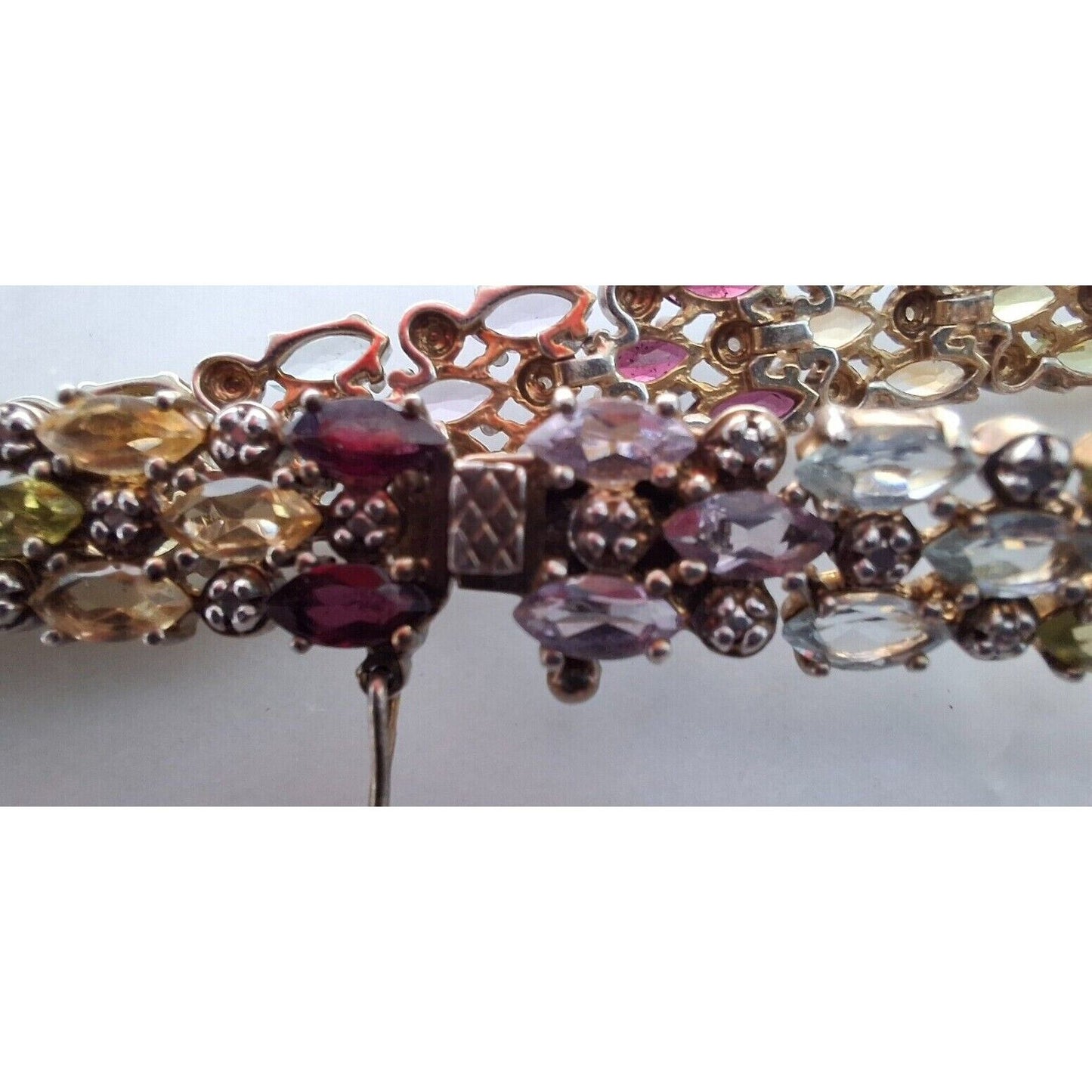 COLORFUL 925 STERLING SILVER MULTIGEMSTONE BRACELET SKY