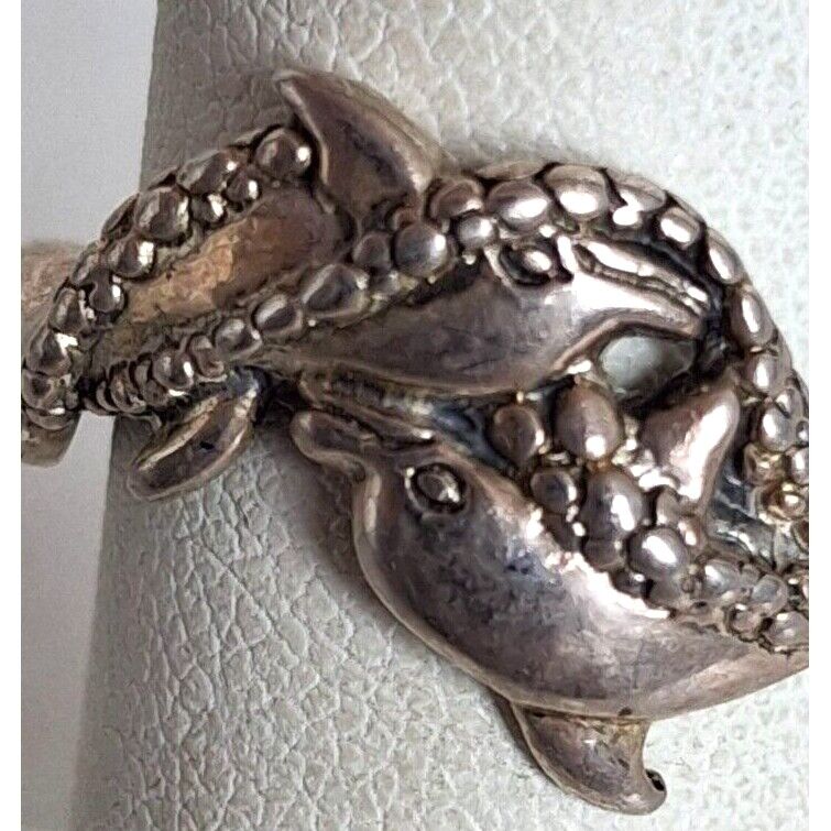 925 STERLING SILVER TWO DOLPHINS RING SIZE 6.75 SKY