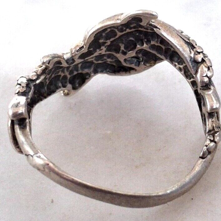 925 STERLING SILVER TWO DOLPHINS RING SIZE 6.75 SKY