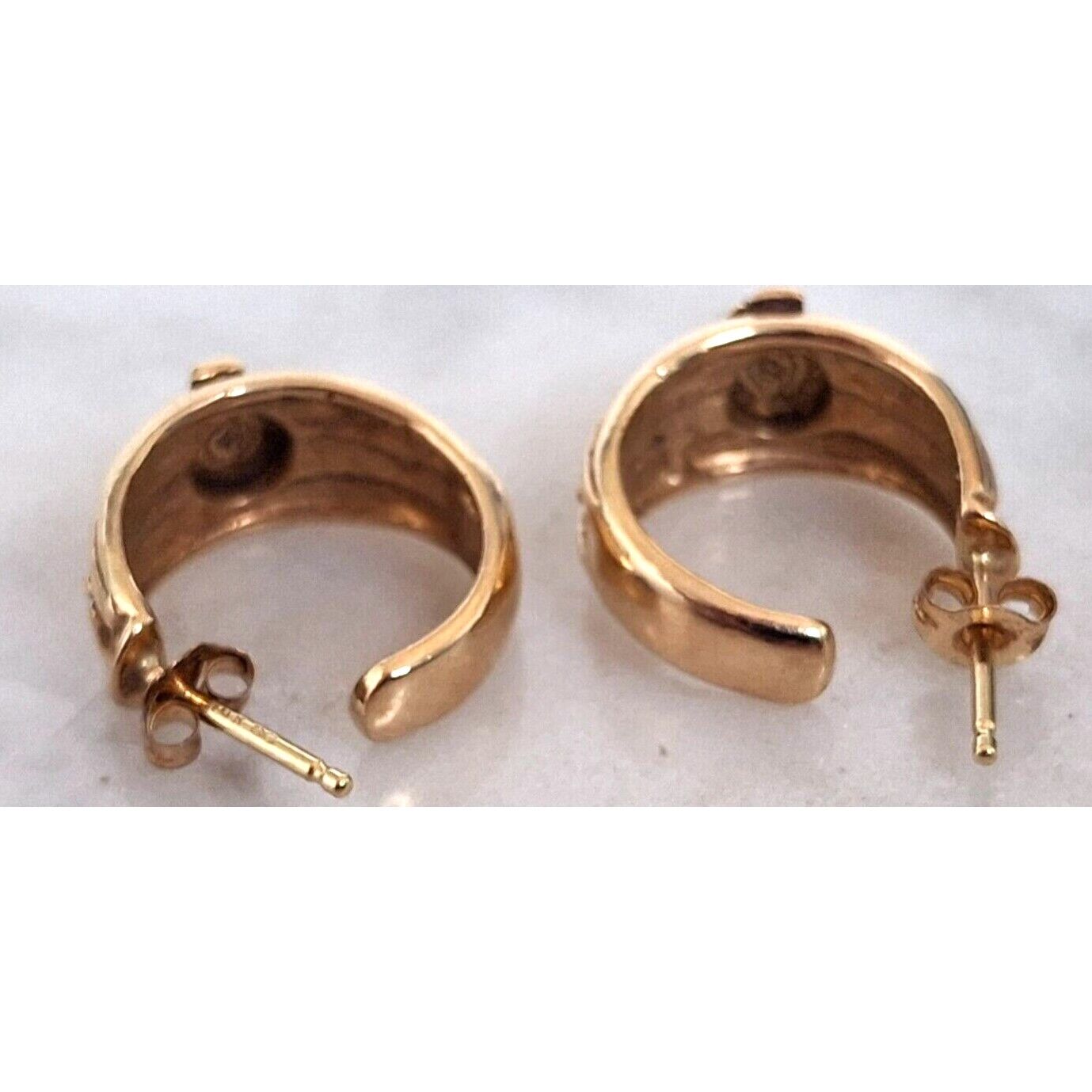 HARLEY - DAVIDSON  10/14K YELLOW GOLD HOOP EARRINGS SKY