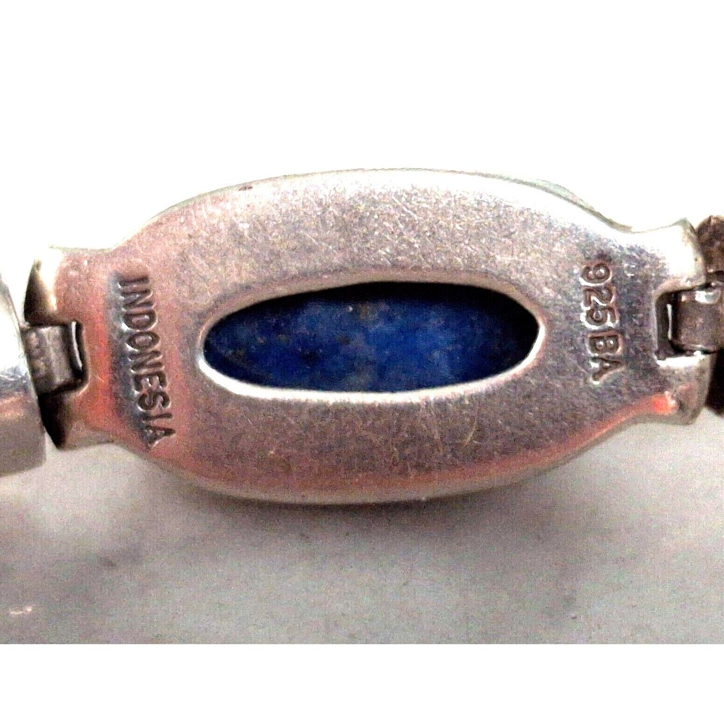 BALI DESIGN  925 STERLING SILVER AND LAPIS LAZULI CABLE BRACELET SKY