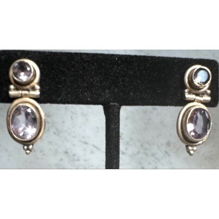 925 STERLING SILVER AND AMETHYST EARRINGS SKY