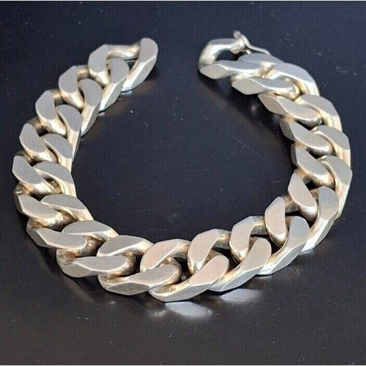 MASSIVE  MEN'S  ITALIAN  925 STERLING SILVER BRACELET SKY