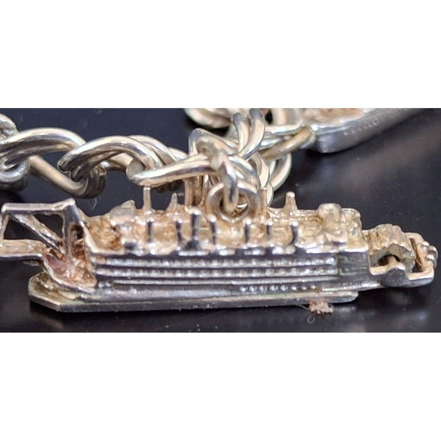 925 STERLING SILVER  RIVER AND SEA VESSELS CHARM BRACELET SKY