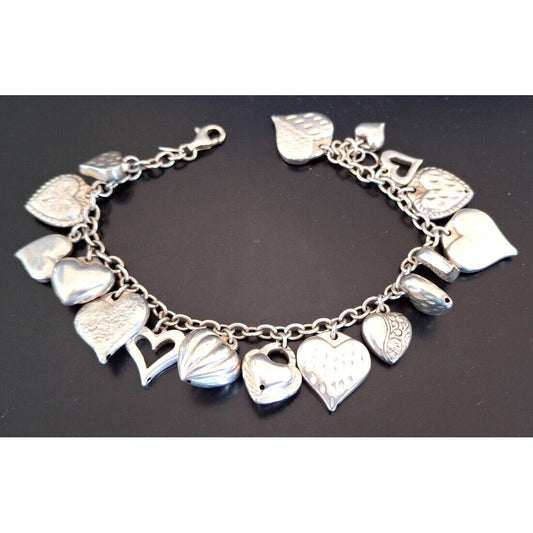 MAURITIUS 925 STERLING SILVER MULTIPLE CHARM BRACELET SKY