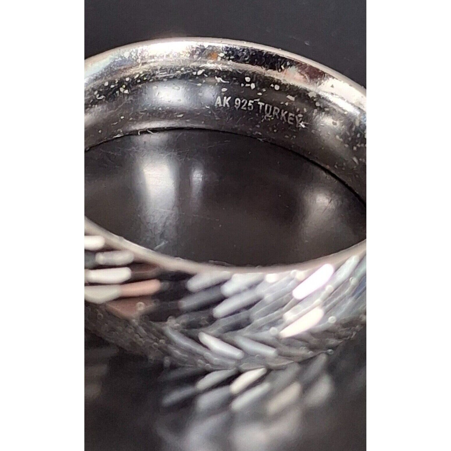 MEN'S BRIGHT  CUT 925 STERLING SILVER BAND RING SIZE 8.75 SKY