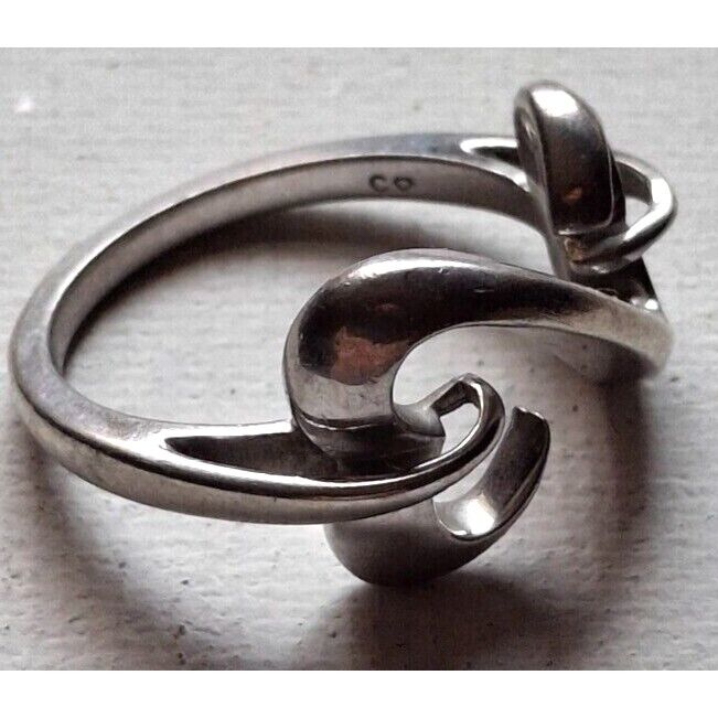 925 STERLING SILVER OPEN HEARTS  RING SIZE 7 SKY