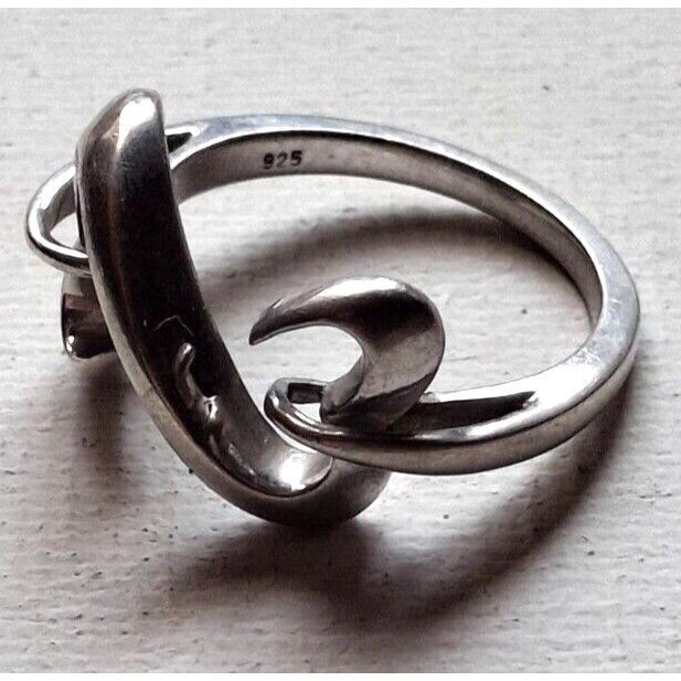 925 STERLING SILVER OPEN HEARTS  RING SIZE 7 SKY