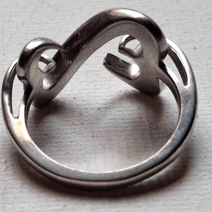 925 STERLING SILVER OPEN HEARTS  RING SIZE 7 SKY