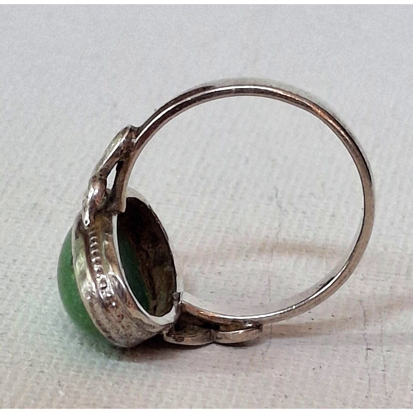 925 STERLING SILVER AND GREEN TURQUOISE  RING SIZE 6.5 SKY