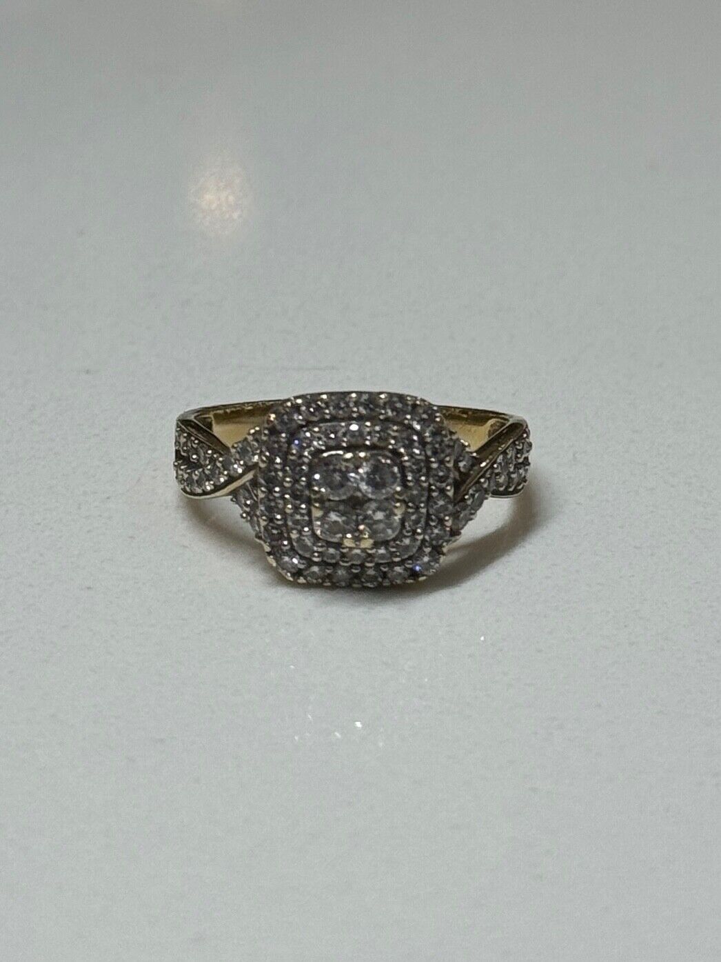 10K YELLOW GOLD DIAMONDS RING SIZE 9