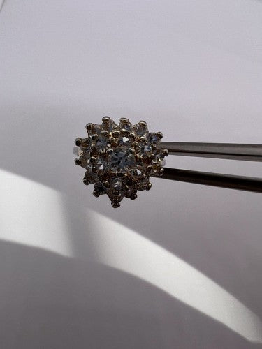 925 Sterling Silver with Gilding CZ Ring Size 5.5