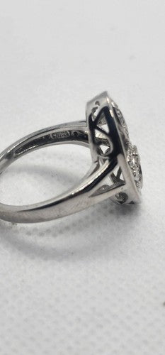 925 Sterling Silver Diamond Ring Size 8