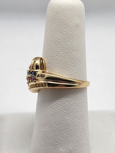 14K Yellow Gold Tourmaline & Diamond Ring Size 5.5