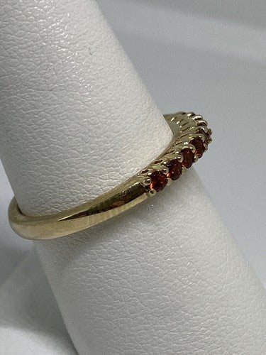 925 Sterling Silver Gold Plated Amethyst Ring Size 7.75