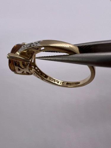 925 Sterling Silver Gold Plated CZ Ring Size 6.5