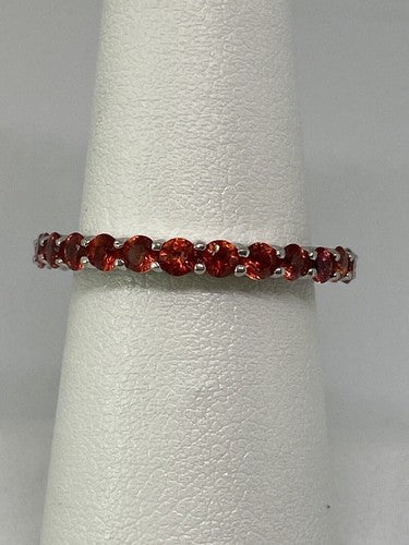 925 Sterling Silver Topaz Ring Size 6.75