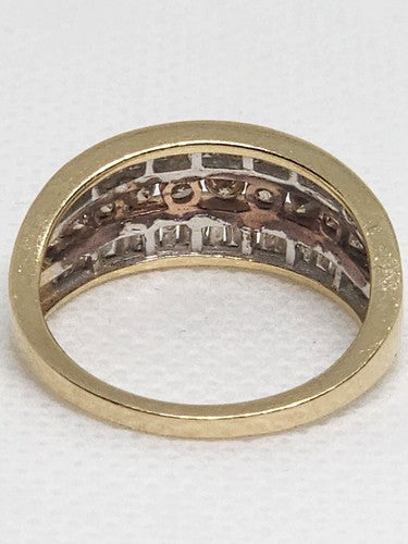 14K Yellow Gold Hessonite & Goshenite Ring Size 6