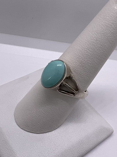 925 Sterling Silver Larimar Ring Size 8