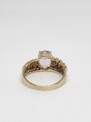 10K Yellow Gold & Morganite Ring Size 5